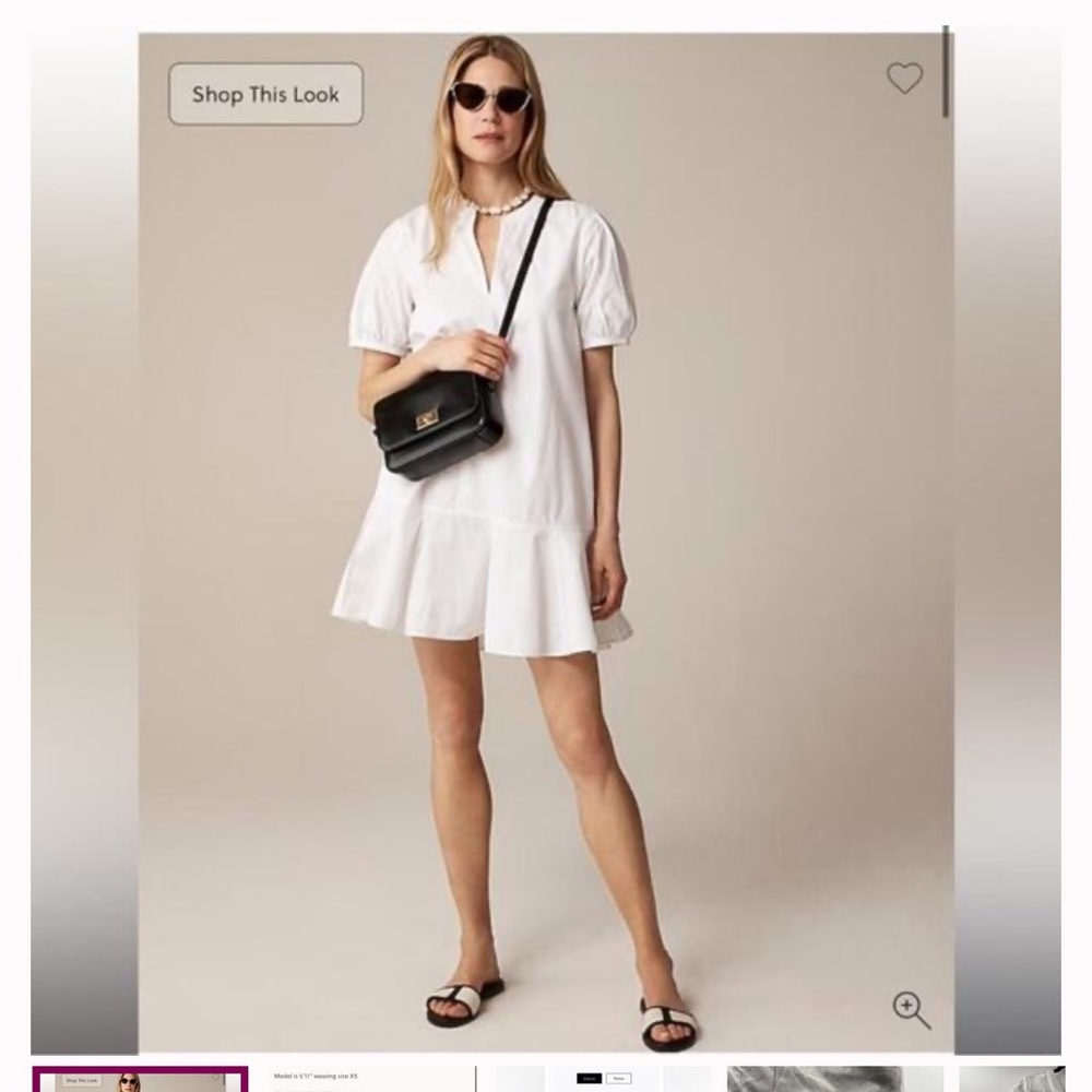 J. Crew Delilah dress cotton poplin white
